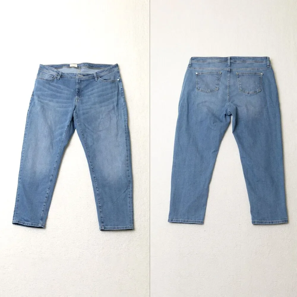 Pilcro Slim Boyfriend Fit Light Wash Blue Jeans Women's Sz 18W - Picture 3 of 16